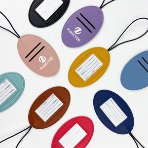 Elastic Strap Oval Luggage Tag for Travel Business Trip with Card Holder