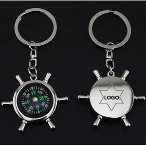 Compass Keychain Fashion Rudder Metal Keychain