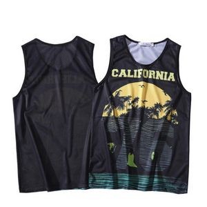 Men`s Polyester Beach Vest Casual Graphic Tank Top Workout Cool Sleeveless Graphic T-Shirts
