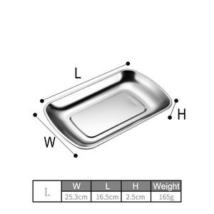 9.96 Inch Stainless Steel Rectangular Thickened Tray Stainless Steel Metal Tray