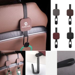 PU Leather Label Car Back Seat Hook Hanger Vehicle Headrest Hook