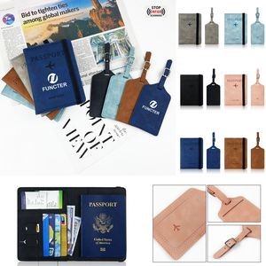 RFID Blocking Passport Holder Luggage Tag Package Set Travel Suits