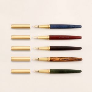 Luxury Wooden Fountain Pen with Brass Pen Cap