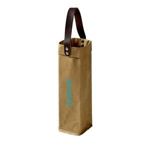 Reusable Kraft Paper Wine Bag Single Bottle Wine Carrier Tote Tyvek Wine Gift Bag