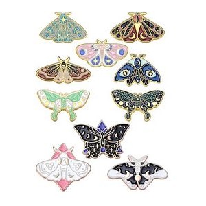 Custom Butterfly Shaped Cute Enamel Lapel Pins Brooch Pin Badge W/Butterfly Clutch Tie Tack