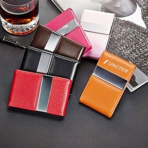 Men's Business Card Cases Woman's PU Leather Card Holder Business Card Carrier with Magnetic Closure