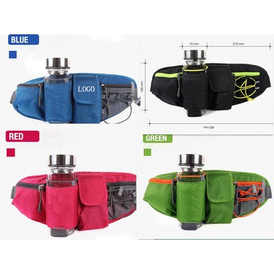 Oxford Fanny Pack w/4 Compartments & Water Bottle Holder