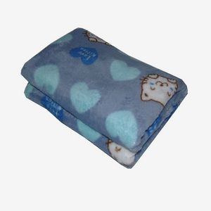 Blue Heart Cat Pattern Coral Fleece Pet Blanket