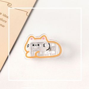 Transparent Cat Shaped Acrylic Album Memo Clip Bag Binder Sealing Clip Food Bag Clamp - Two Sides