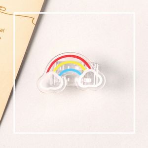 Transparent Rainbow Shaped Acrylic Album Memo Clip Bag Binder Sealing Clip Food Bag Clamp -Two Sides