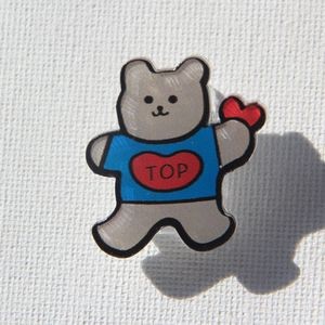 Bear Shaped Acrylic Album Memo Clip Bag Binder Sealing Clip Food Bag Clamp-Two Sides Imprint