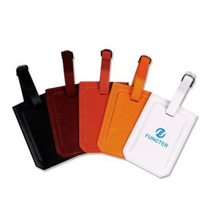PU Leather Luggage Tag with Full Back Privacy Cover