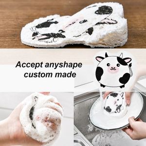 Cow Shaped Compressed Sponge w/String