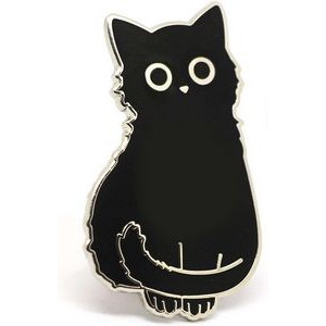 Custom Black Cat Shaped Cute Enamel Lapel Pins Brooch Pin Badge