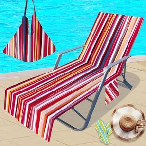 Beach Chair Cover with Side Pockets for Sun Lounger Pool Sunbathing Garden Beach Hotel