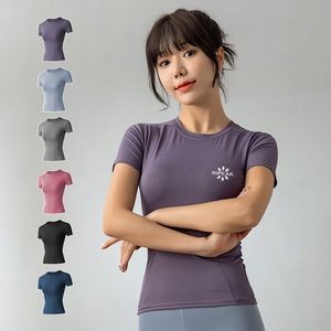 Women's Dry Fit Compression Gym Wear Running Sport Short Sleeve T-shirt Running Athletic Shirt