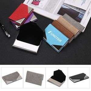Men's Business Card Cases Woman's PU Leather Business Card Holders Stainless Steel Multi Card Holder