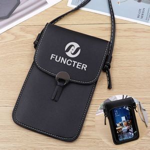 Touch Screen PU Leather Purse Bag Small Crossbody Bag Mini Messenger Bag Single Shoulder Handbag