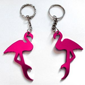 Flamingo Shape Bottle Opener Keychain