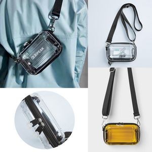 Transparent PC Hard Body Shoulder Bag Zipper Crossbody Bag