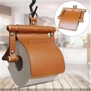 Picnic Paper Towel Holder Wood and Leather Toilet Paper Holder Hanging Toilet Paper Holder