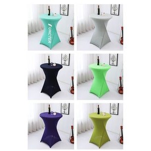 35 x 43 Inch Spandex Cocktail Table Cover, Custom Printed Table Cover With Leg