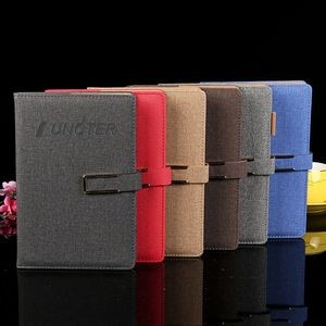 Cloth Grain PU Leather Binder/A5 Notepad W/A Pen Hold & Card Holder