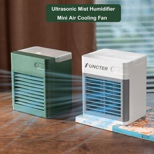 Ultrasonic Mist Humidifier Mini Air Cooling Desk Fan Rechargeable Misting Fan With Water Tank
