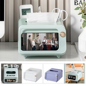 TV Tissue Box Phone Holder Funny Paper Dispenser Cover with Compartment Innovative Table Centerpiece