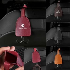 PU Leather Car Back Seat Hook Hanger Vehicle Headrest Hook Dual Hooks