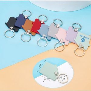 House Shaped Leather Keychain for Car Home Key Ring Strap Holder Lanyard Universal Key Fob Keychain