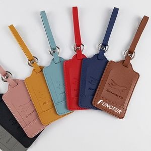 PU Leather Privacy Cover ID Label Suitcase Tags