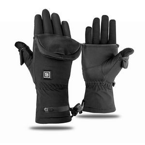 Three-stage Heating Function Waterproof Windproof Warm Gloves For Skiing And Cycling
