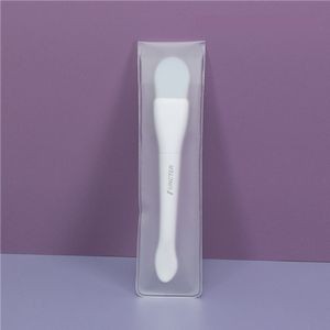 Plastic Handle Silicone Face Mask Oval Shape Brush with PVC Packing Soft Makeup Skin Care Tool