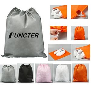 10" x 14.2" Non-Woven Drawstring Bag Travel Storage Bags For Clothes Shoes