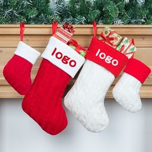 Christmas Socks Knitting Red Snowflake Christmas Decoration for Home Gift Xmas