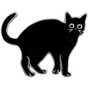 Custom Black Cat Shaped Cute Enamel Lapel Pins Brooch Pin Badge