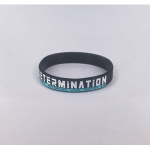 Color Filled 2 Colors Silicone Wristband