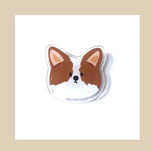 Cute Dog Shaped Acrylic Album Memo Clip Bag Binder Sealing Clip Food Bag Clamp-Two Sides Imprint
