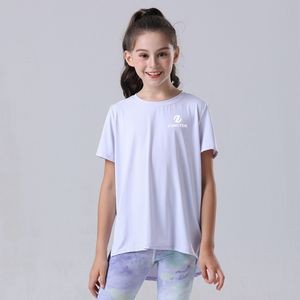 Youth Girls Athletic Ice Touch Breathable Short Sleeve Quick Dry Running Sports T-shirt