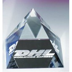 Crystal Pyramid Paperweight (4")