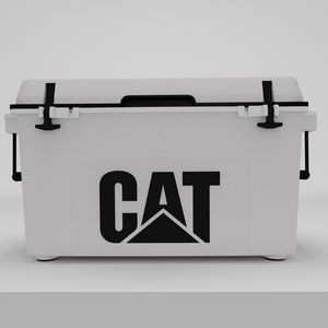 Caterpillar 55 Quart Cooler: Cat Logo, White