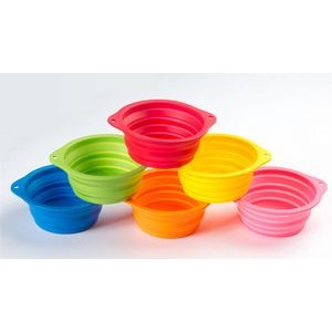 Portable Silicone Pet Bowl With Carabiner With Hook