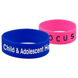 Debossed Silicone Bracelets w/Color Fill Wide