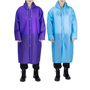 Reusable EVA Raincoat With Drawstring Hood