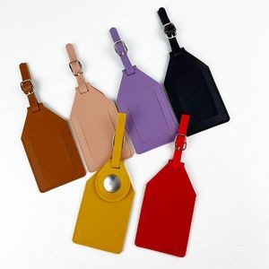 PU Leather Luggage Tag With Airtag Holder