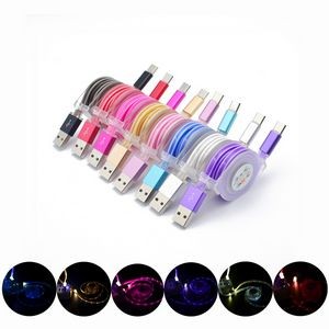 Retractable LED Charging Data Cable