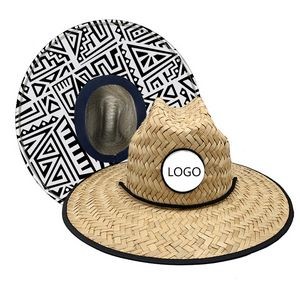 Beach Straw Hat with Custom Patch