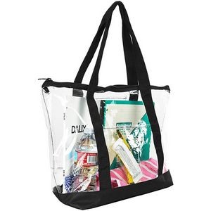 Clear Zipper Shopping Tote Bag