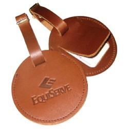Round Leather Bag ID Tag